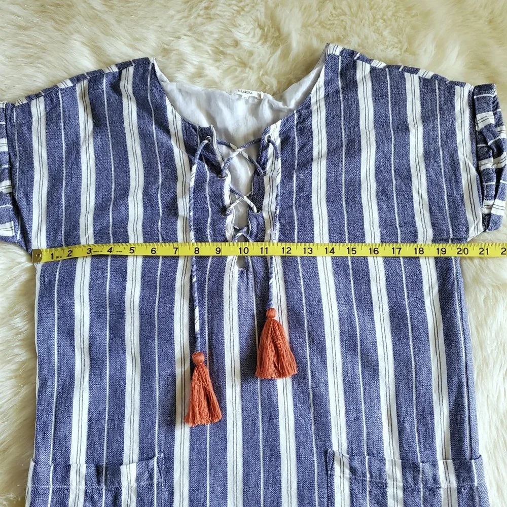 Tularosa X Revolve Warren Tunic Dress in Indigo Stripe Size Small EUC - Picture 12 of 13